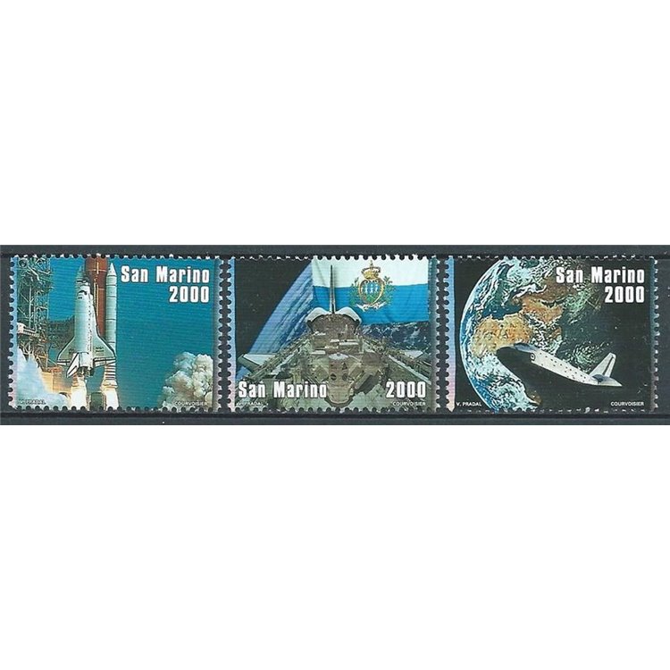 SAN MARINO 1998 La Bandiera nello spazio 3v MNH**