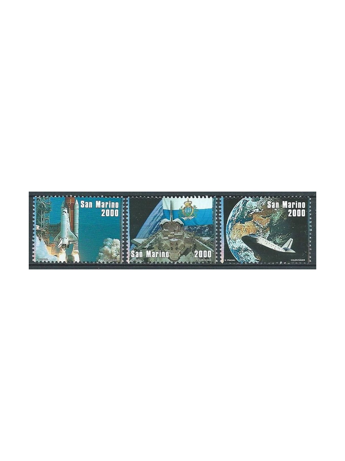 SAN MARINO 1998 La Bandiera nello spazio 3v MNH**