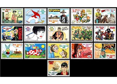 SAN MARINO 1997 History of Italian Comics 16v MNH**