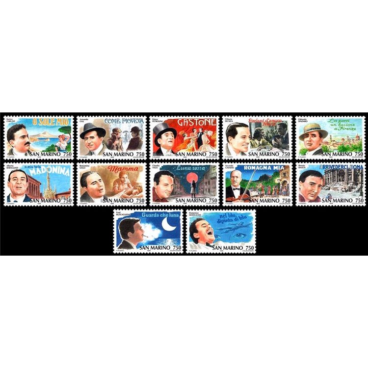 SAN MARINO 1996 History of Italian Song 12v MNH**
