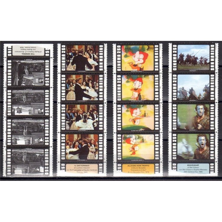 SAN MARINO 1995 Centenary of cinema 16v MNH**
