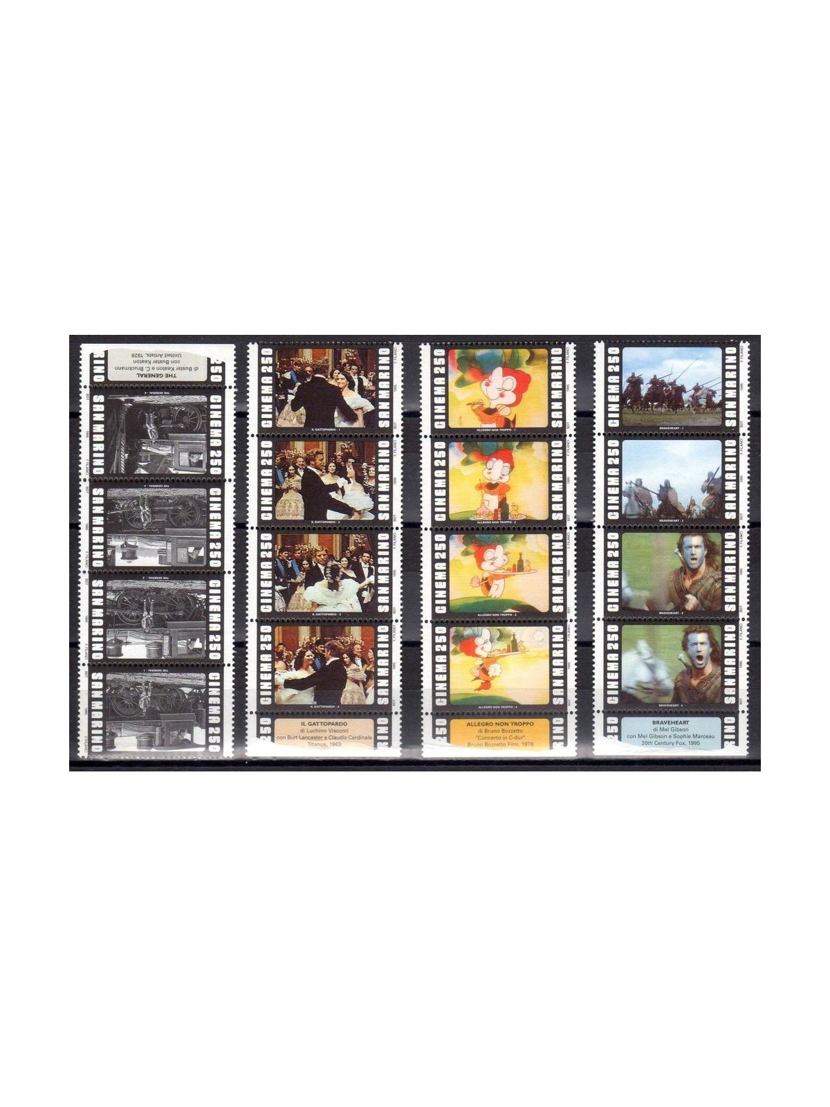 SAN MARINO 1995 Centenario del cinema 16v MNH**