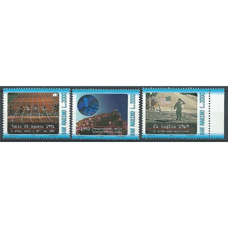 SAN MARINO 1993 Inauguration of the television 3v MNH**