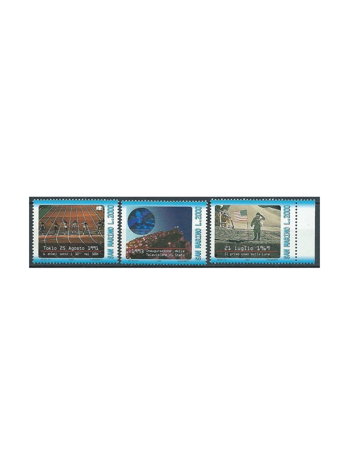 SAN MARINO 1993 Inauguration of the television 3v MNH**