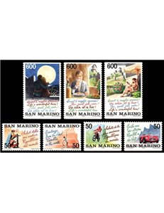 SAN MARINO 1992 Tourist attractions of San Marino 7v MNH**
