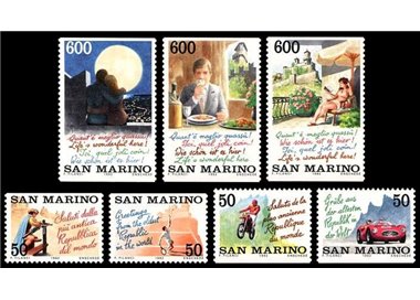 SAN MARINO 1992 Tourist attractions of San Marino 7v MNH**