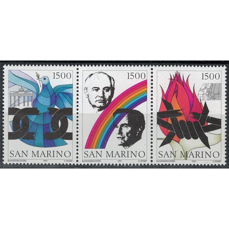 SAN MARINO 1991 New Europe 3v MNH** is born