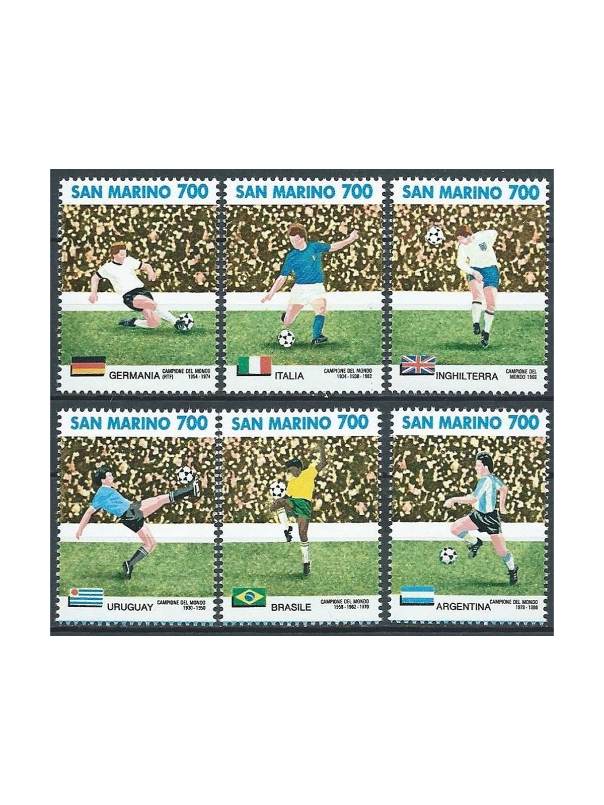 SAN MARINO 1990 Campionati mondiali di calcio 6v MNH**