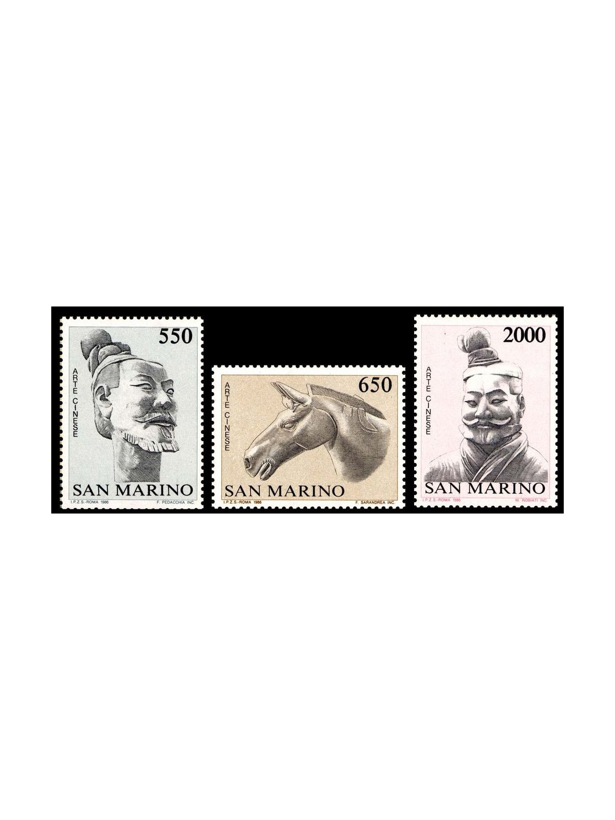 SAN MARINO 1986 Official Relations China-San Marino 3v MNH**