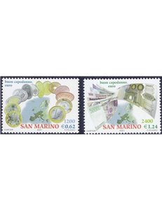 SAN MARINO 2001 Welcome Euro 2v MNH**