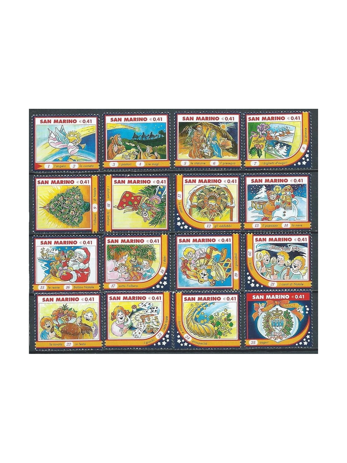 SAN MARINO 2003 Natale 16v MNH**