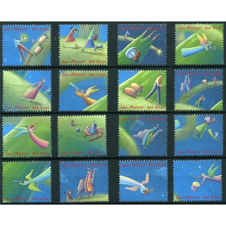 SAN MARINO 2001 Natale 16v MNH**