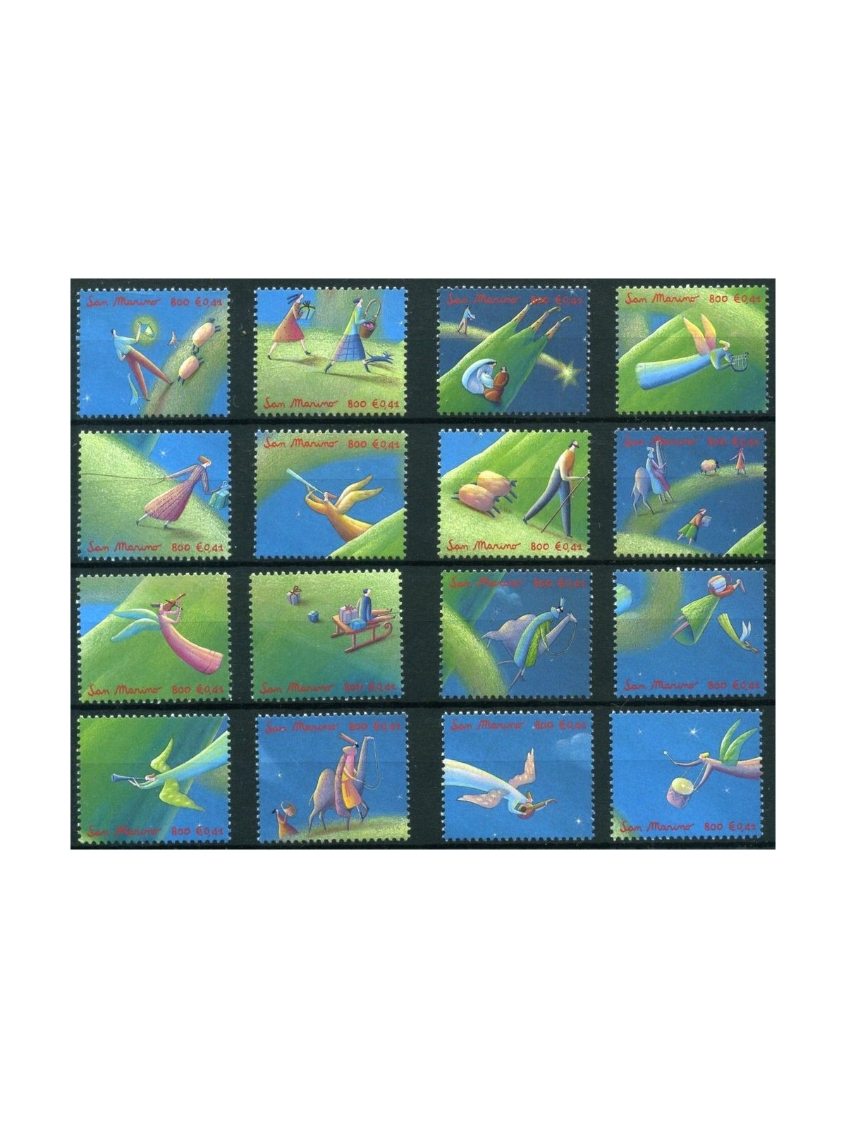 SAN MARINO 2001 Christmas 16v MNH**