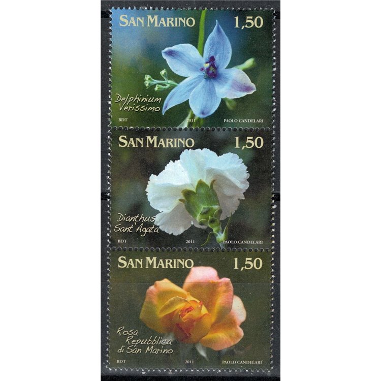 SAN MARINO 2011 Flowers dedicated to San Marino 3v MNH**