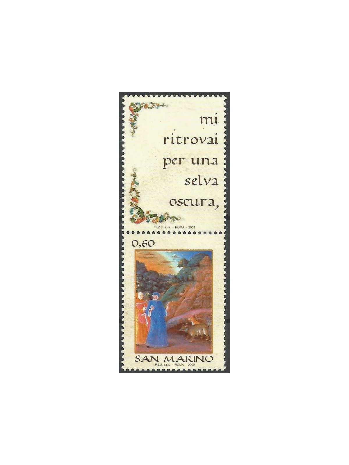 SAN MARINO 2009 Italian Language Day (vert.) MNH**
