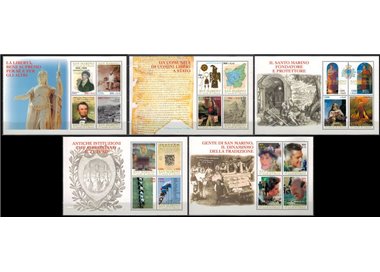 SAN MARINO 2000 17 centuries of freedom 5 s/s MNH**