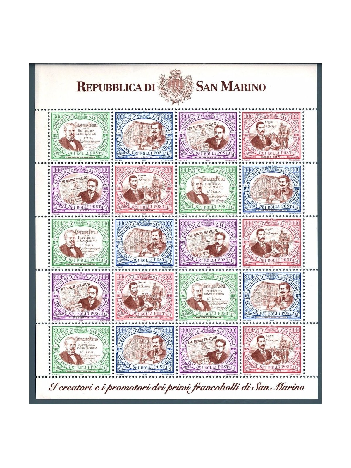 SAN MARINO 1997 Primo francobollo di San Marino MF MNH**