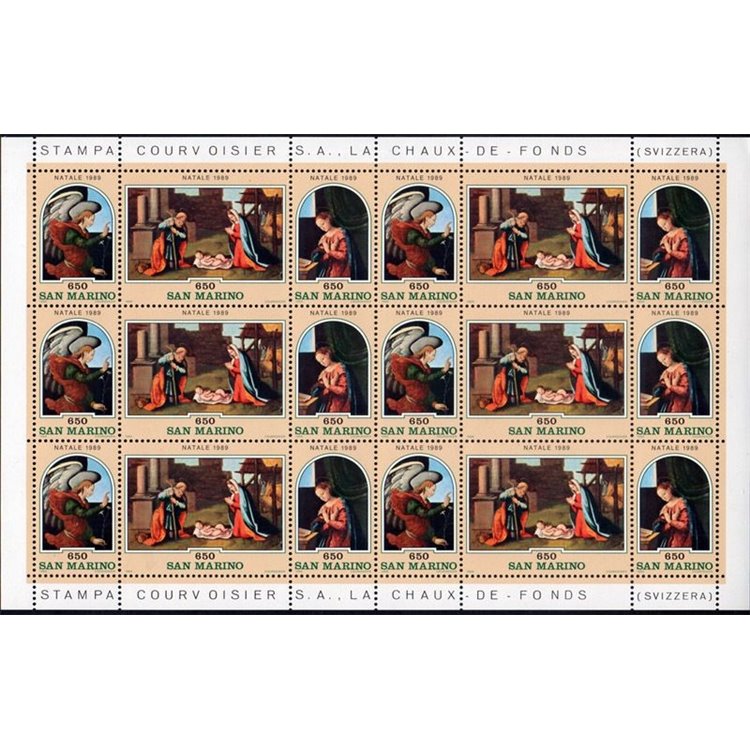 SAN MARINO 1989 Christmas m/s MNH**