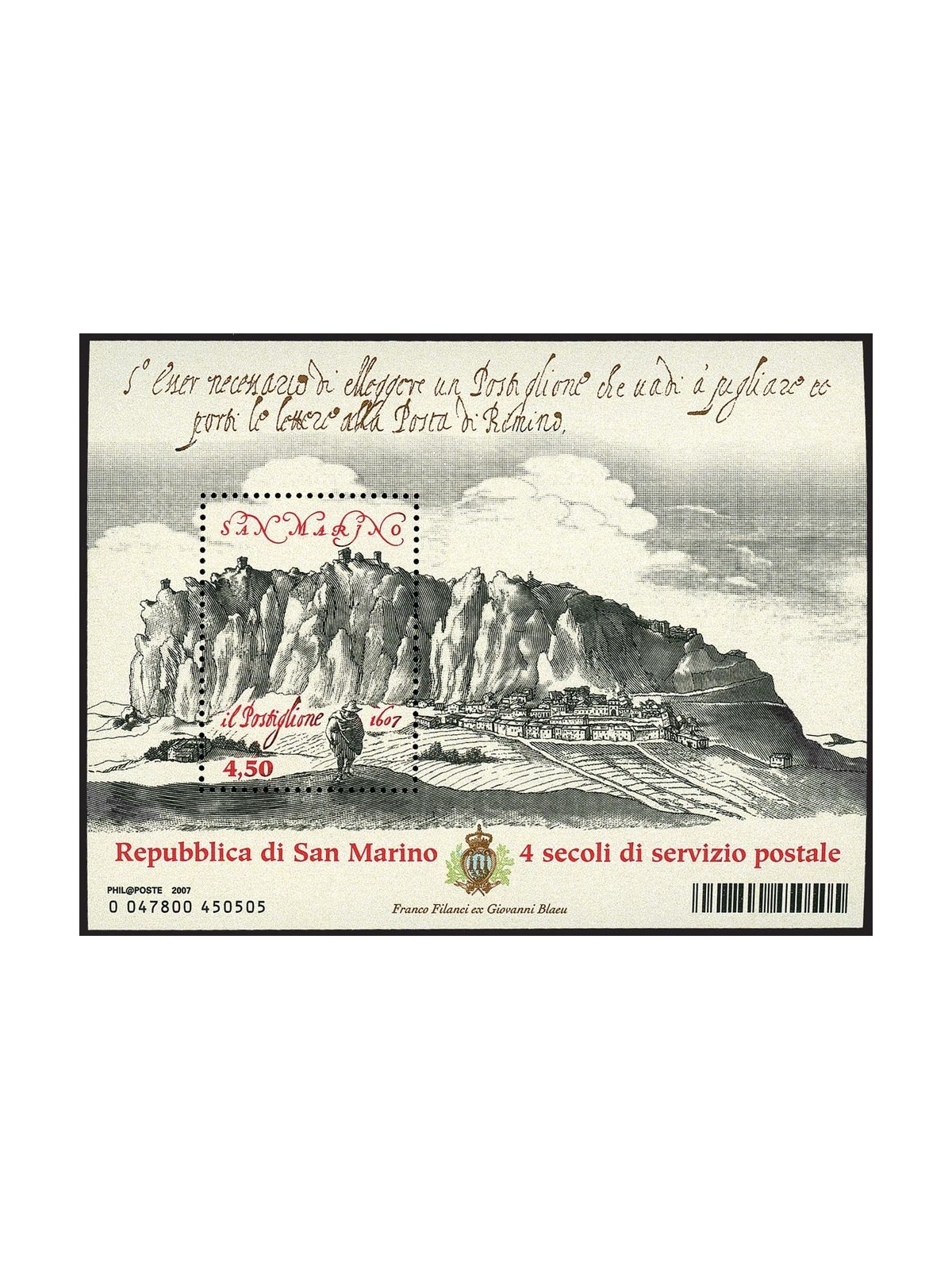 SAN MARINO 2007 Postal Service s/s MNH**