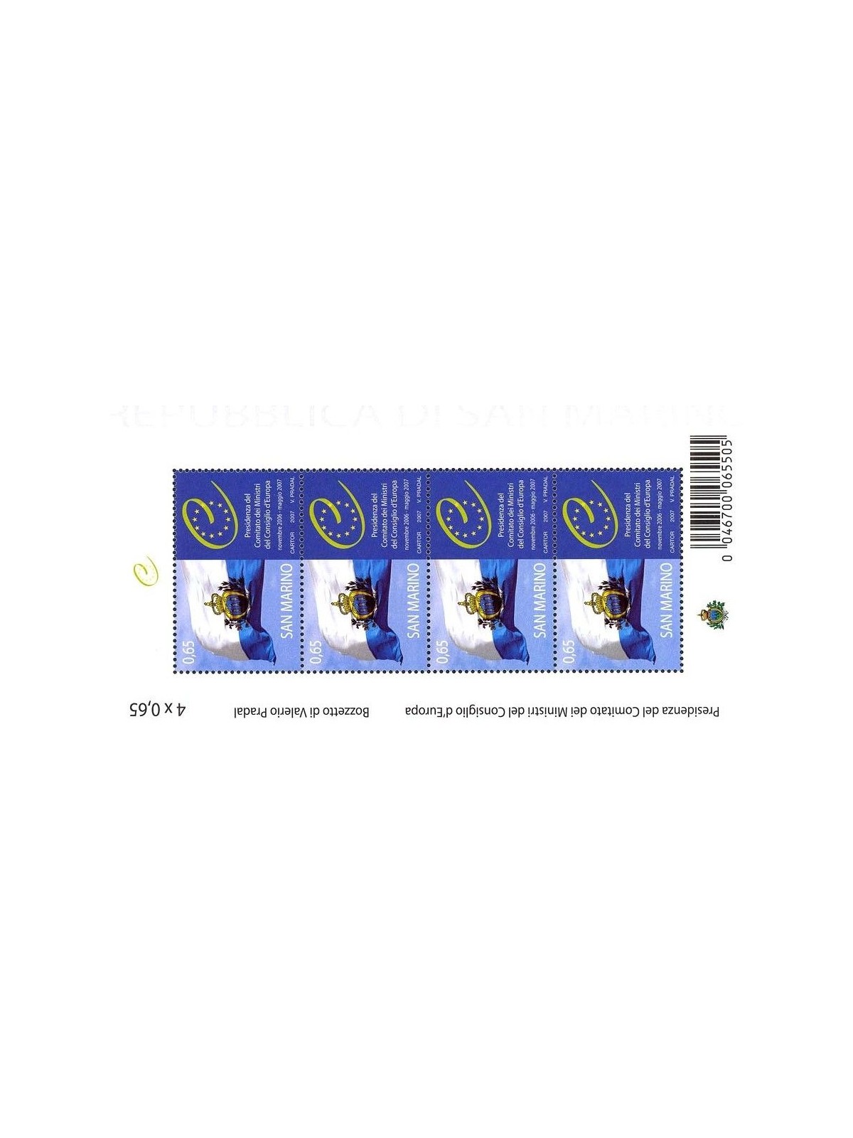 SAN MARINO 2007 Presidency of the Committee of Ministers s/s MNH**