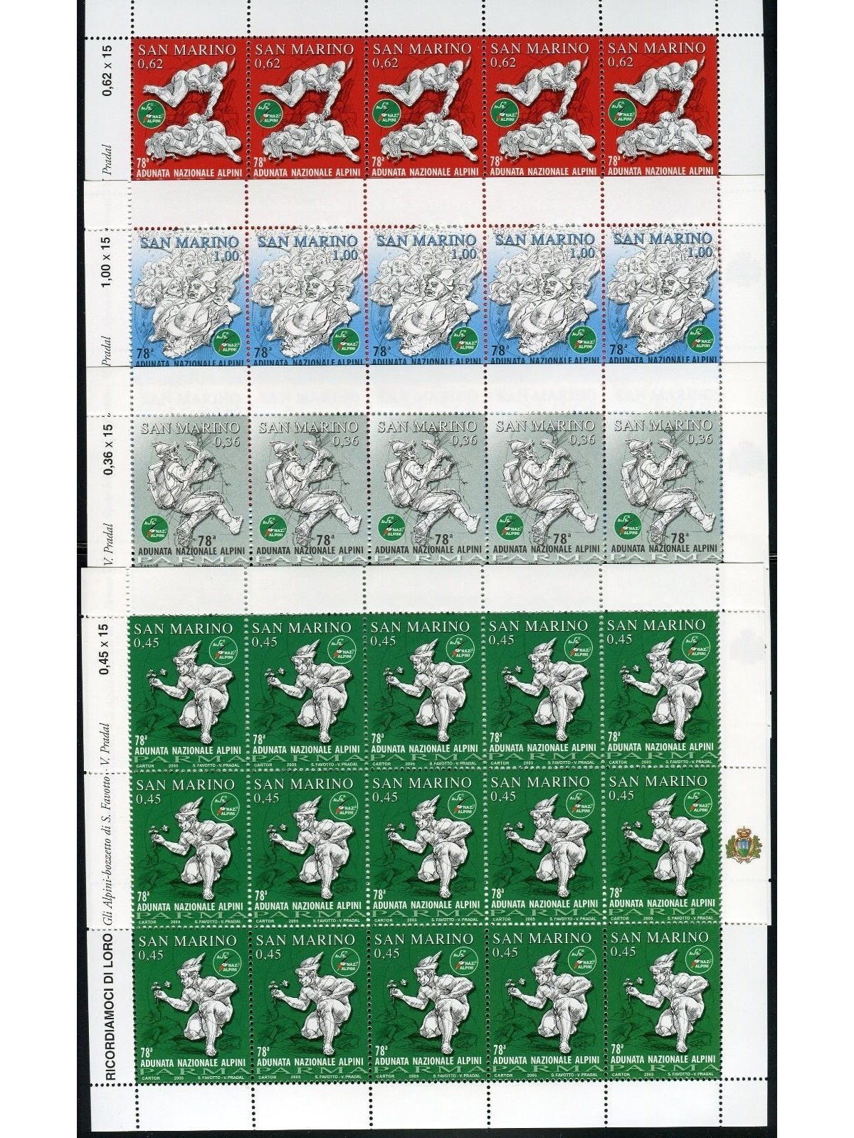 SAN MARINO 2005 Adunata nazionale degli alpini 4 MF MNH**