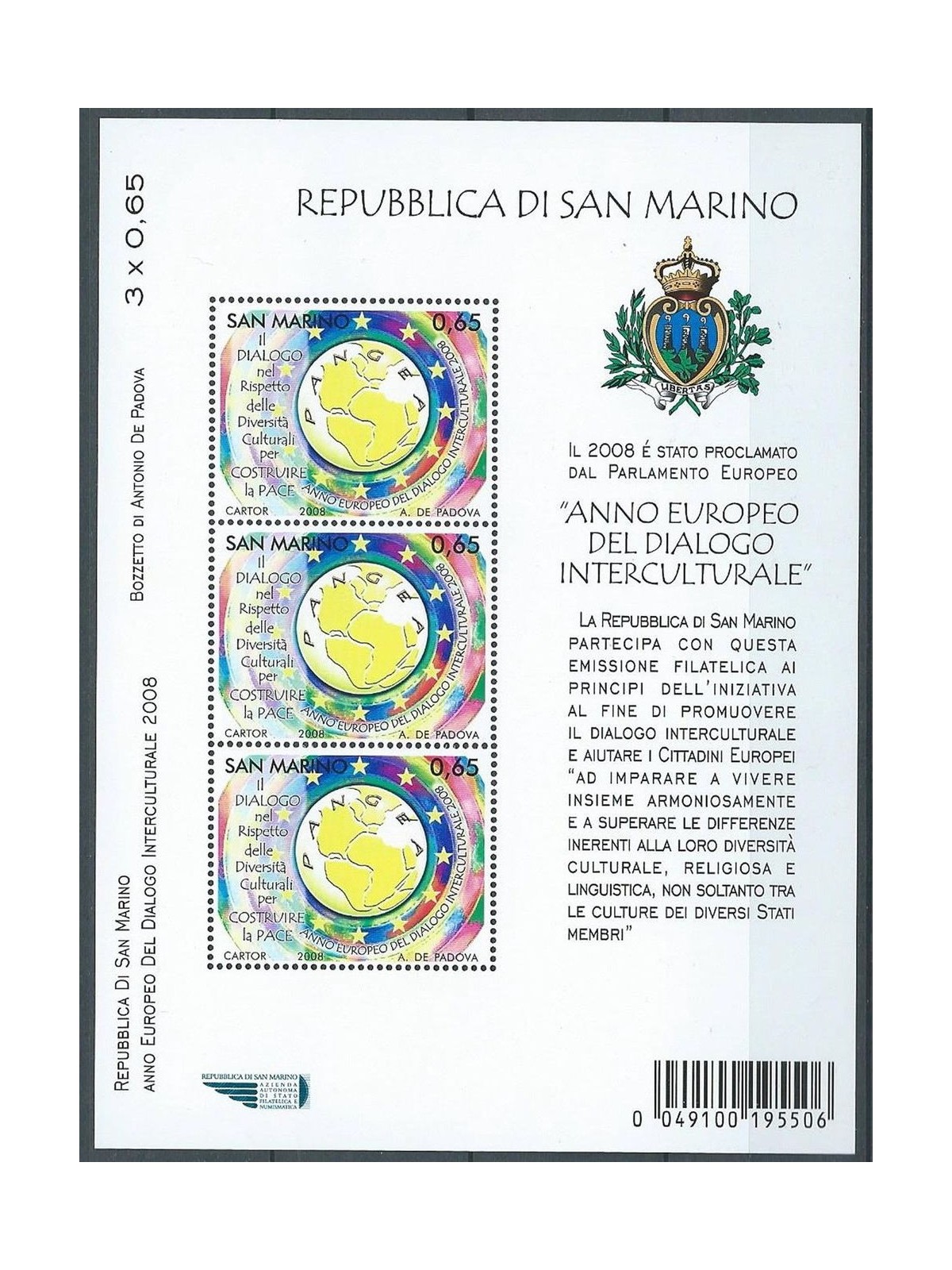 SAN MARINO 2008 Intercultural Dialogue s/s MNH**