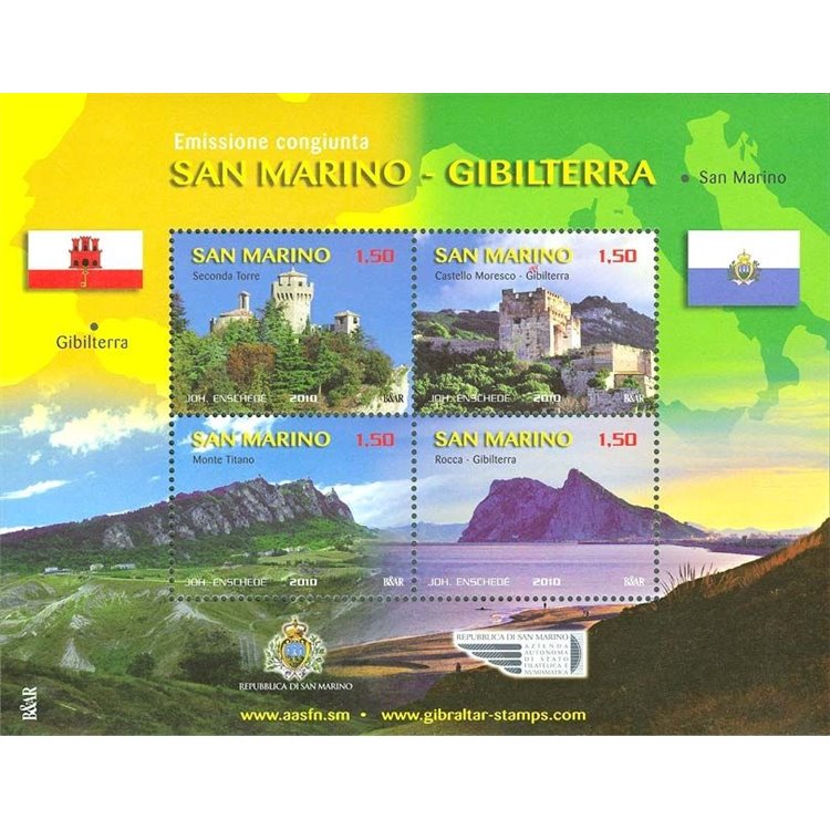 SAN MARINO 2010 Joint issue San Marino Gibraltar s/s MNH**