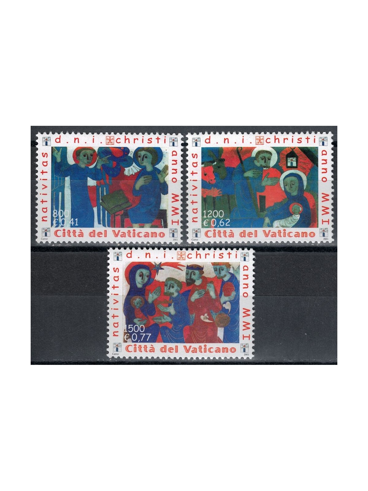 VATICAN 2001 Christmas 3v MNH**