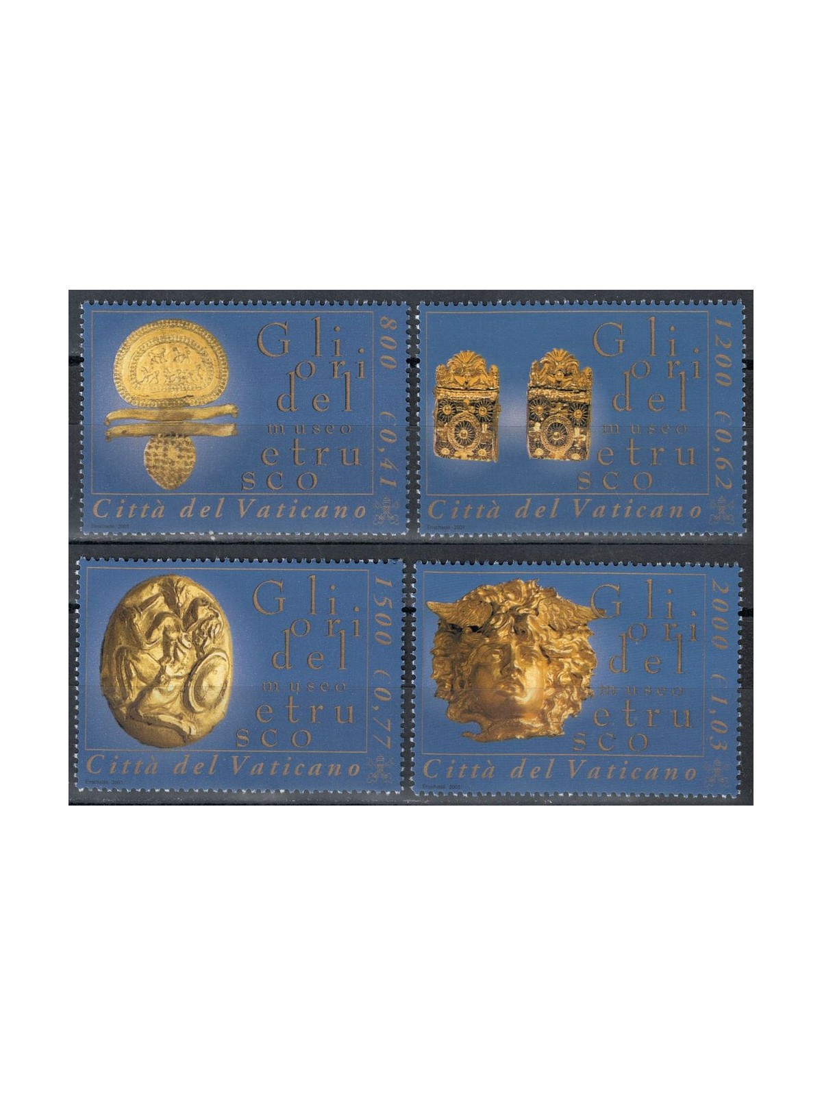 VATICANO 2001 Gli ori del museo etrusco 4v MNH**