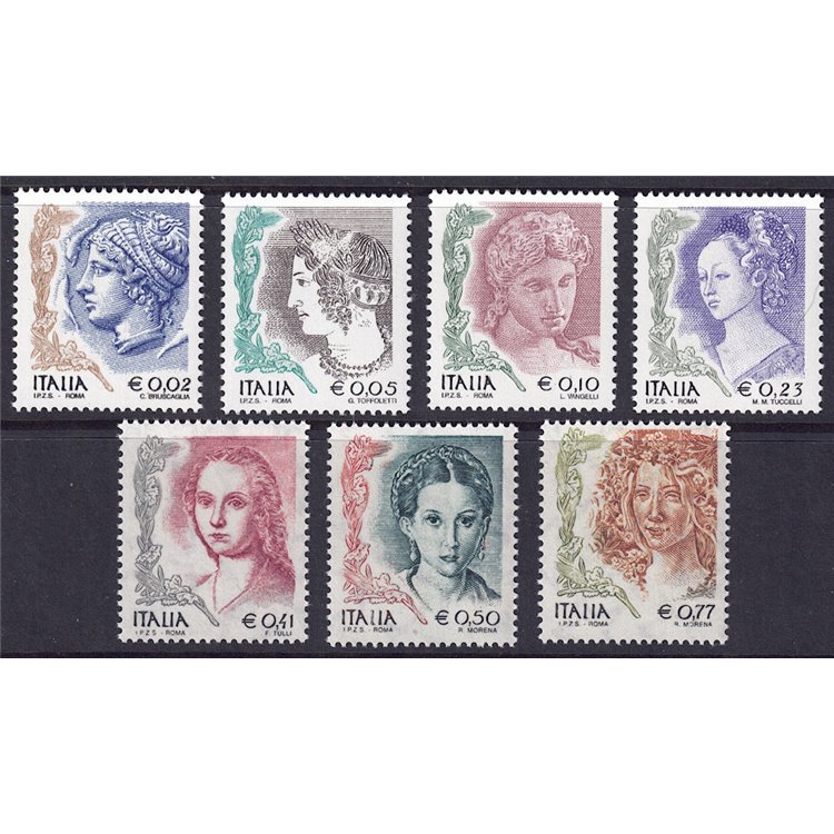 ITALIA 2002 La donna nell'arte 7v MNH**
