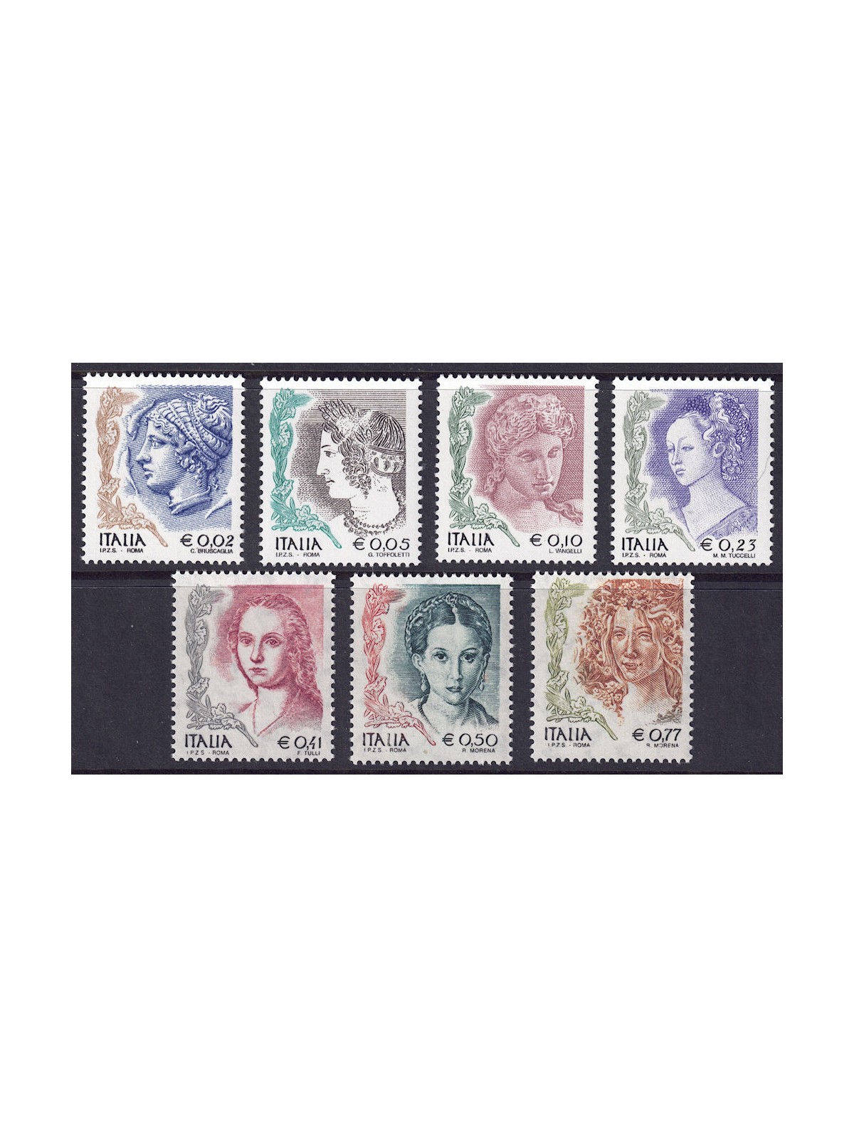ITALY 2002 Women in art 7v MNH**
