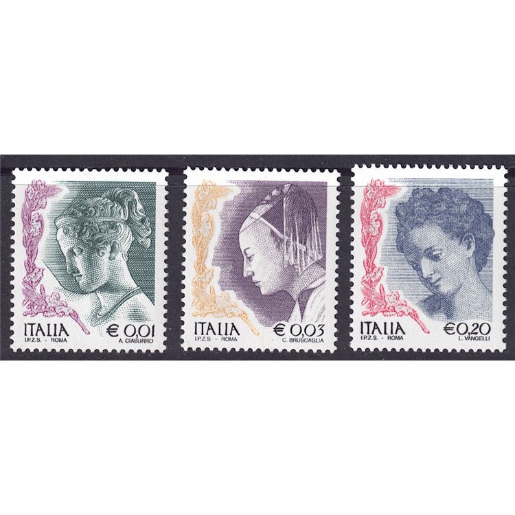 ITALIA 2002 La donna nell'arte 3v MNH**