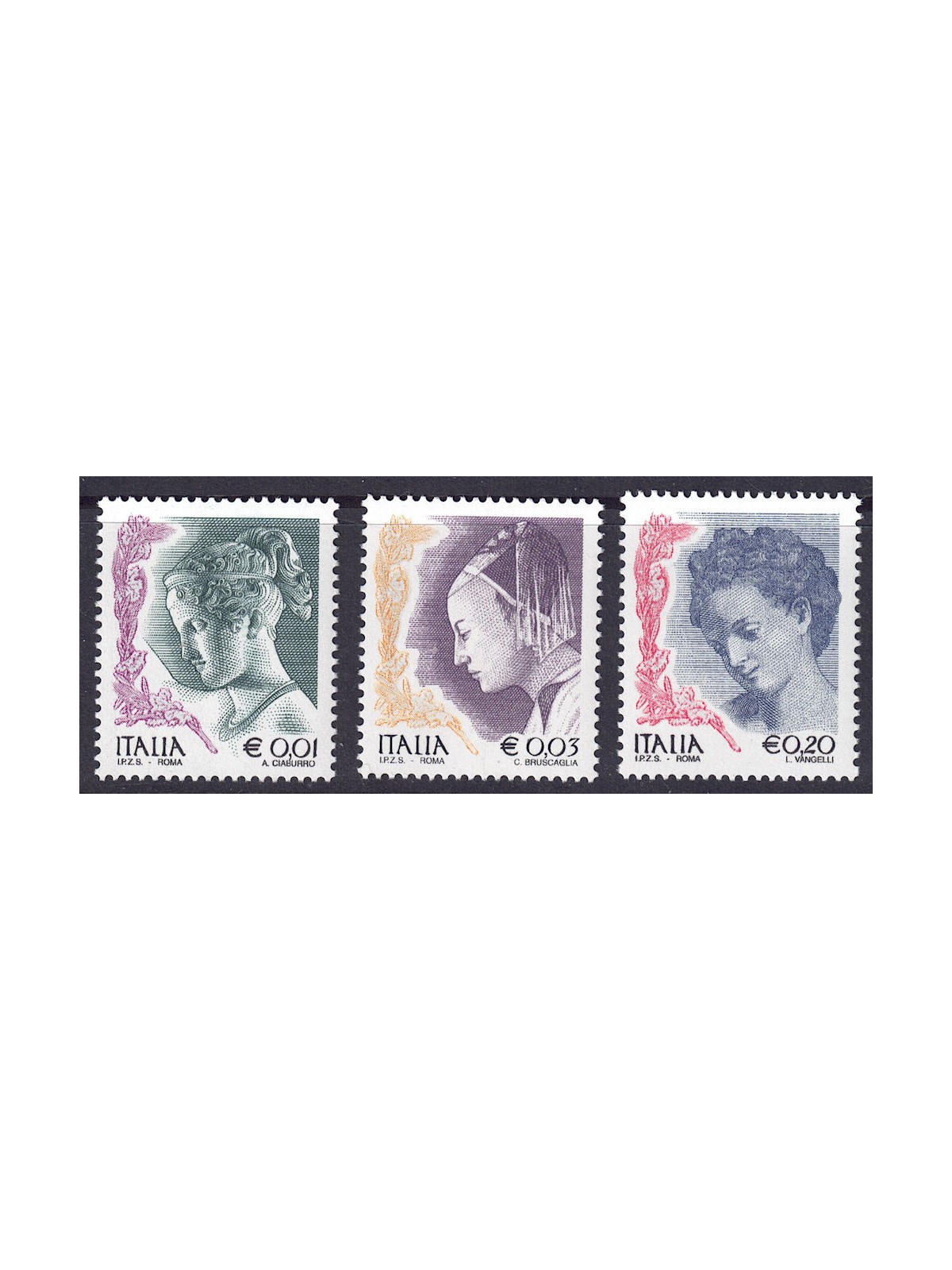 ITALY 2002 Women in art 3v MNH**