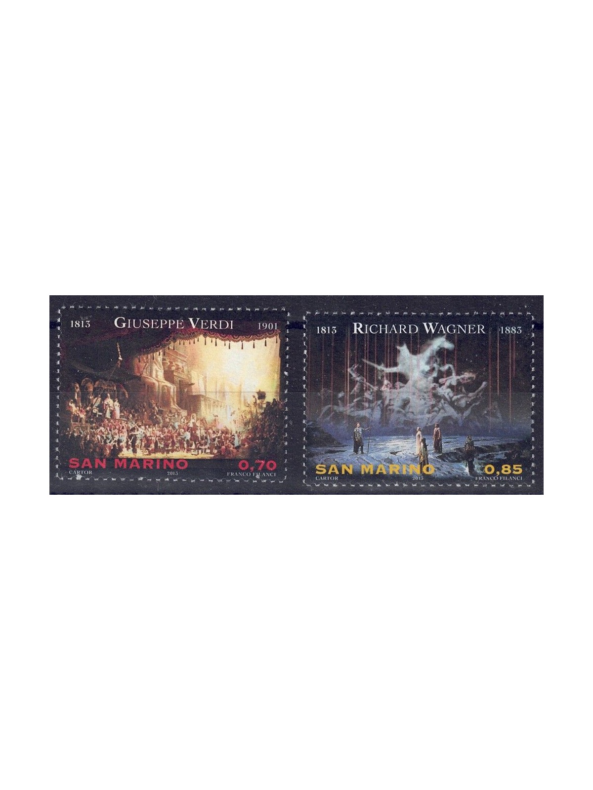 SAN MARINO 2013 Composers, Verdi and Wagner 2v MNH**
