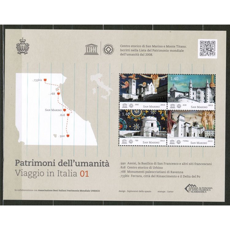 SAN MARINO 2013 World Heritage s/s MNH**