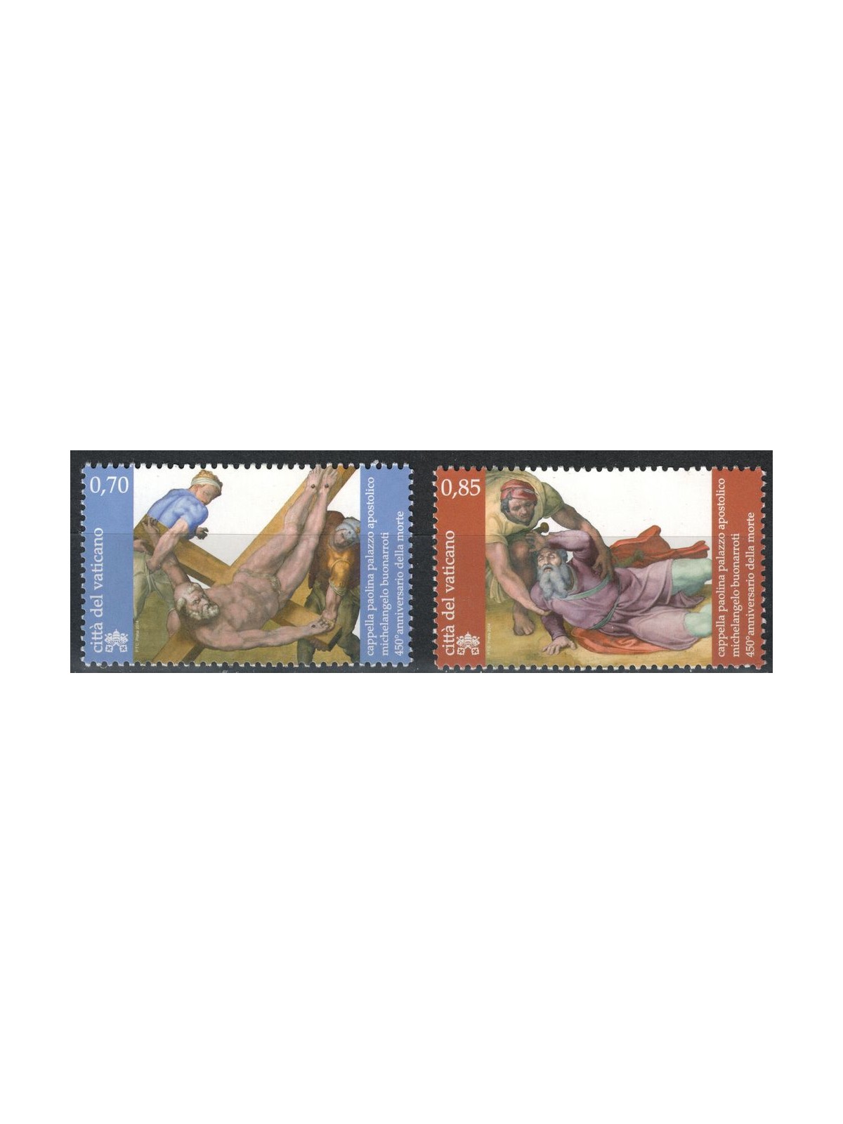 VATICANO 2014 Anniversario della morte di Michelangelo 2v MNH**