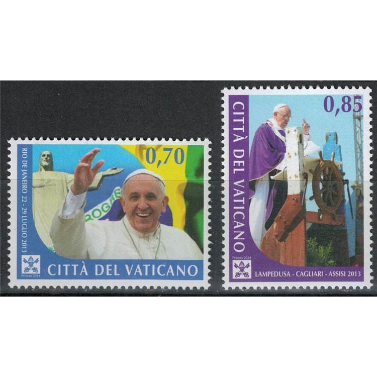 VATICAN 2014 Pope's Travels 2v MNH**