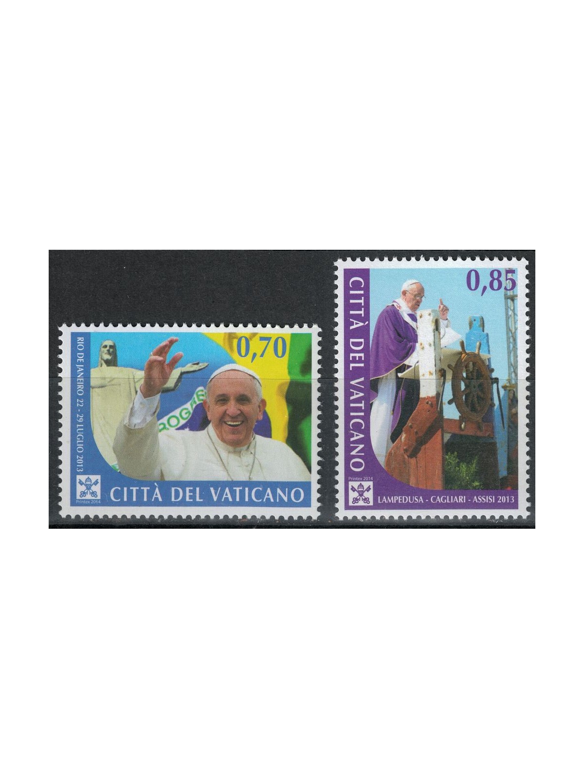 VATICAN 2014 Pope's Travels 2v MNH**