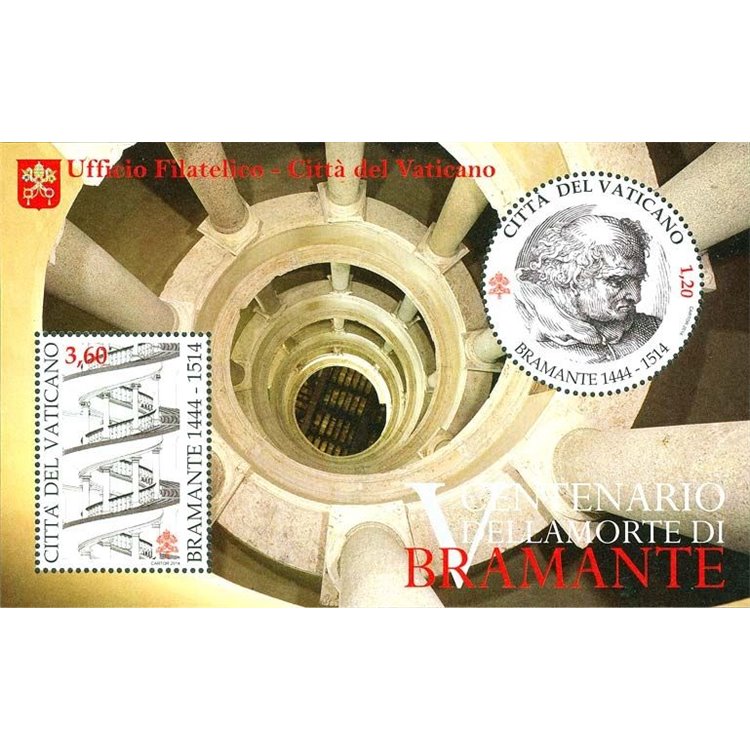 VATICANO 2014 Anniversario della morte di Bramante BF MNH**