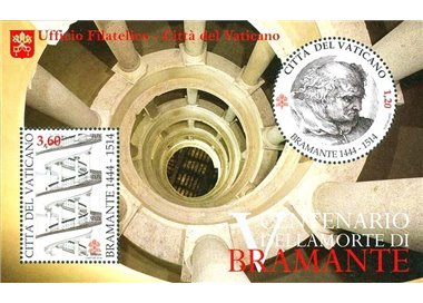 VATICANO 2014 Anniversario della morte di Bramante BF MNH**