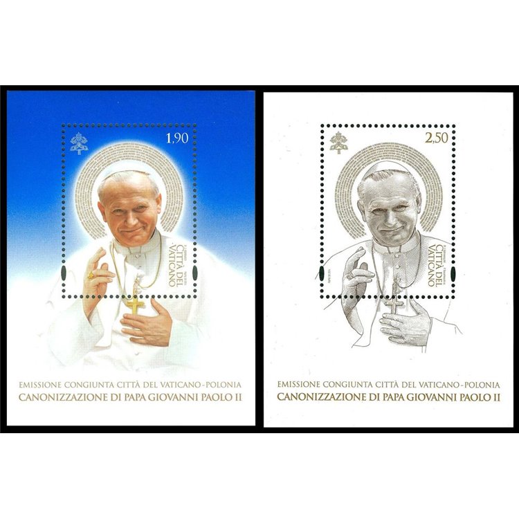VATICAN 2014 Canonization of Pope John Paul II 2 s/s MNH**
