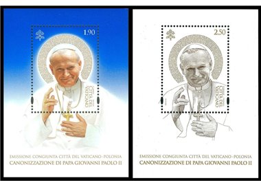 VATICAN 2014 Canonization of Pope John Paul II 2 s/s MNH**