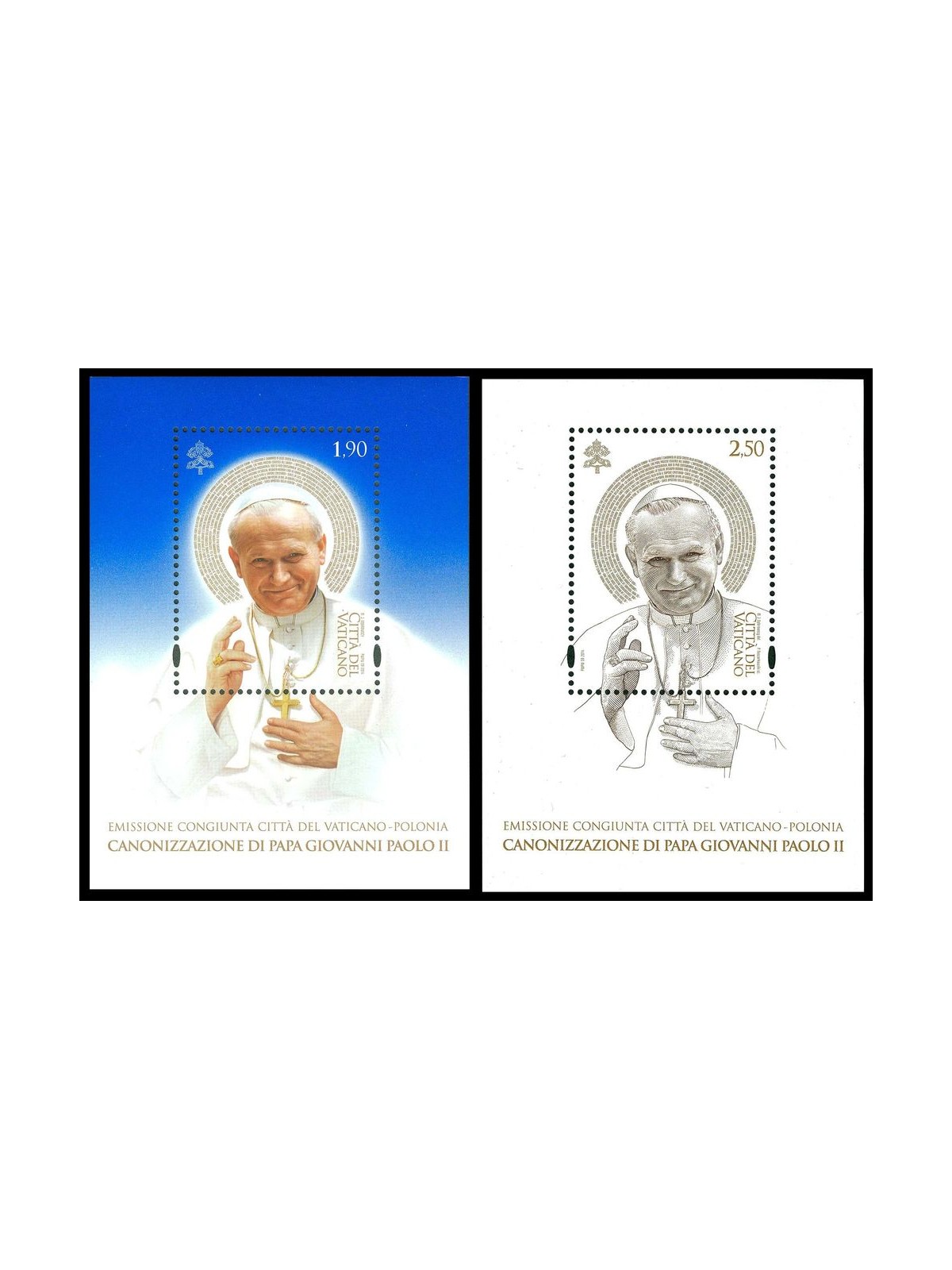 VATICAN 2014 Canonization of Pope John Paul II 2 s/s MNH**