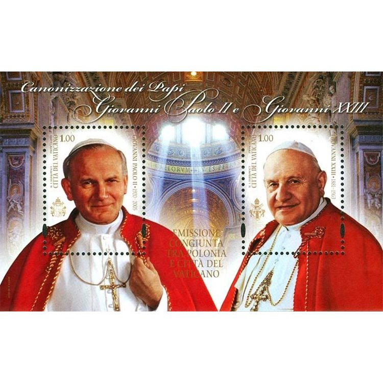 VATICANO 2014 Giovanni Paolo II e Giovanni XXIII BF MNH**