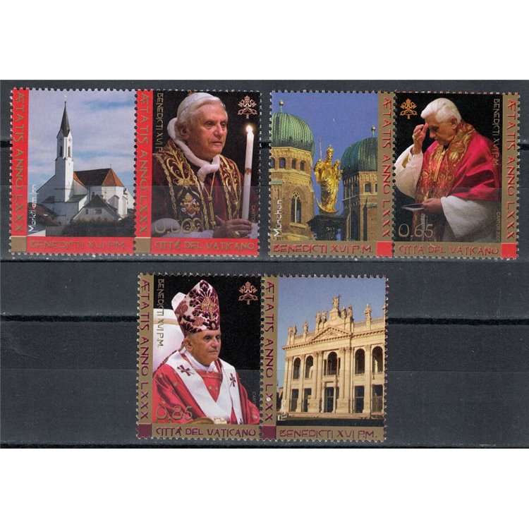 VATICAN 2007 Birthday of Pope Benedict XVI 3v MNH**