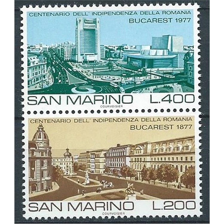 SAN MARINO 1977 Indipendenza della Romania 2v MNH**