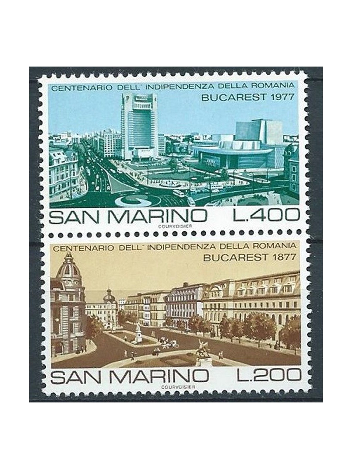 SAN MARINO 1977 Independence of Romania 2v MNH**