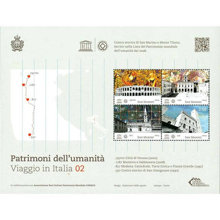 SAN MARINO 2014 Unesco Heritage s/s MNH**