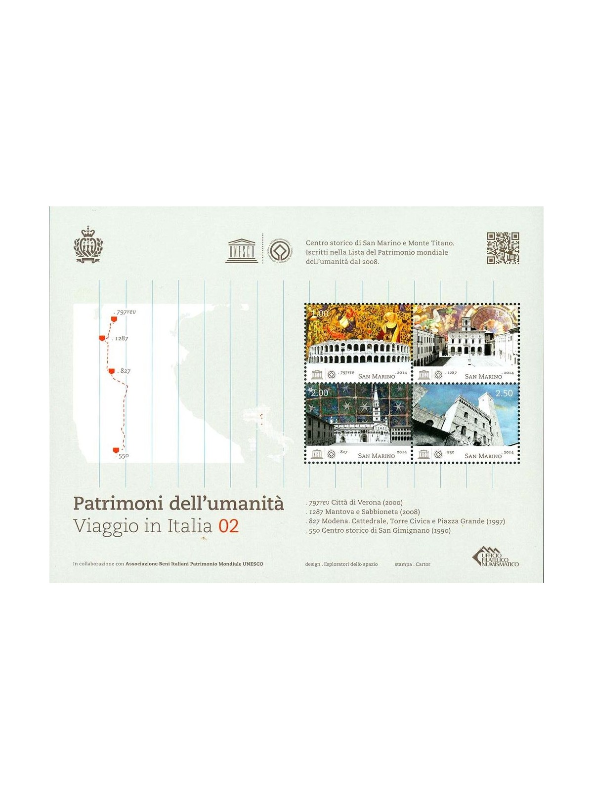 SAN MARINO 2014 Unesco Heritage s/s MNH**