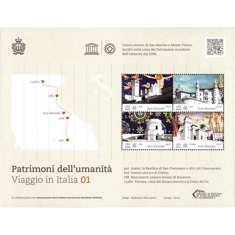 SAN MARINO 2013 World Heritage Sites, UNESCO s/s MNH**